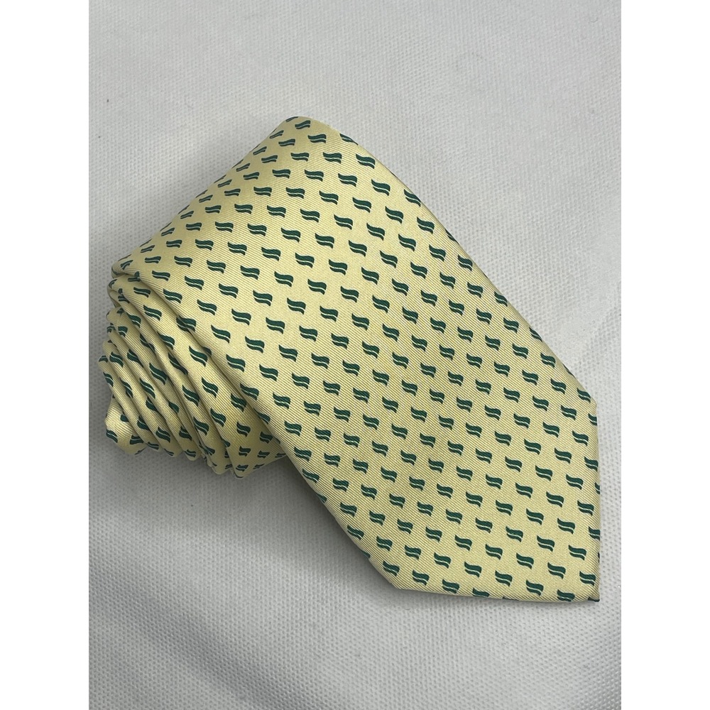 Vineyard Vines Collegiate School Custom Collection Tie Yellow Green Necktie